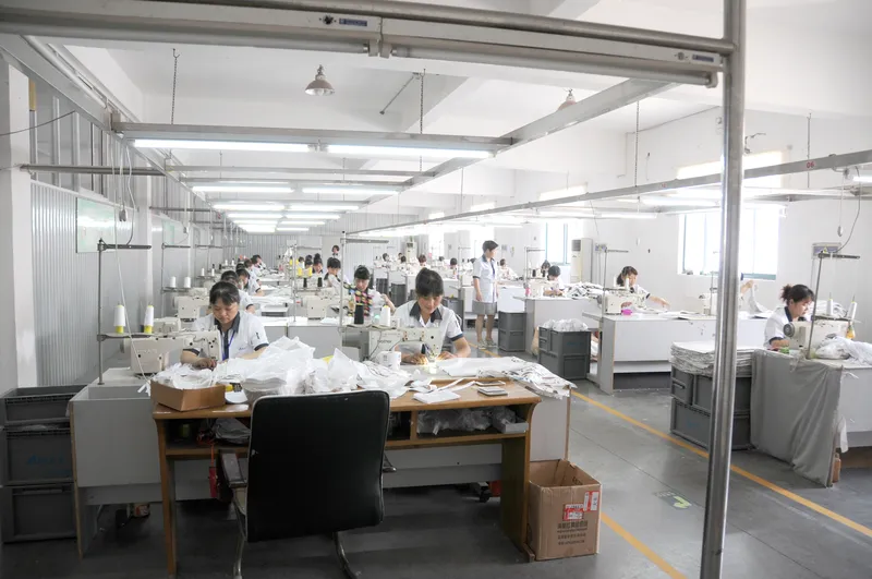 Wide view of the Able sewing workshop in Dafeng, Jiangsu